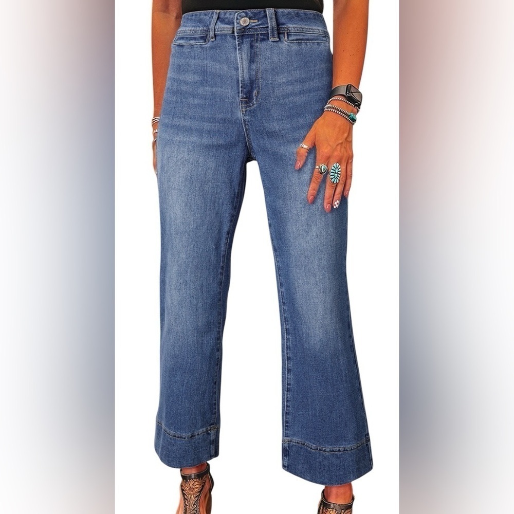 High Waist Bootcut Cropped Jean - Picture 1 of 8